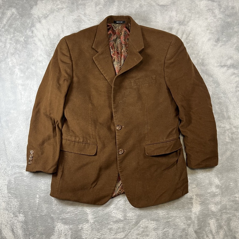 Lauren Ralph Lauren Vintage Men's Faux Suede Blazer Jacket Size 40R Brown